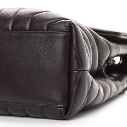Saint Laurent Calfskin Y Quilted Monogram Medium Loulou Chain Satchel Amaranto 10 of 10