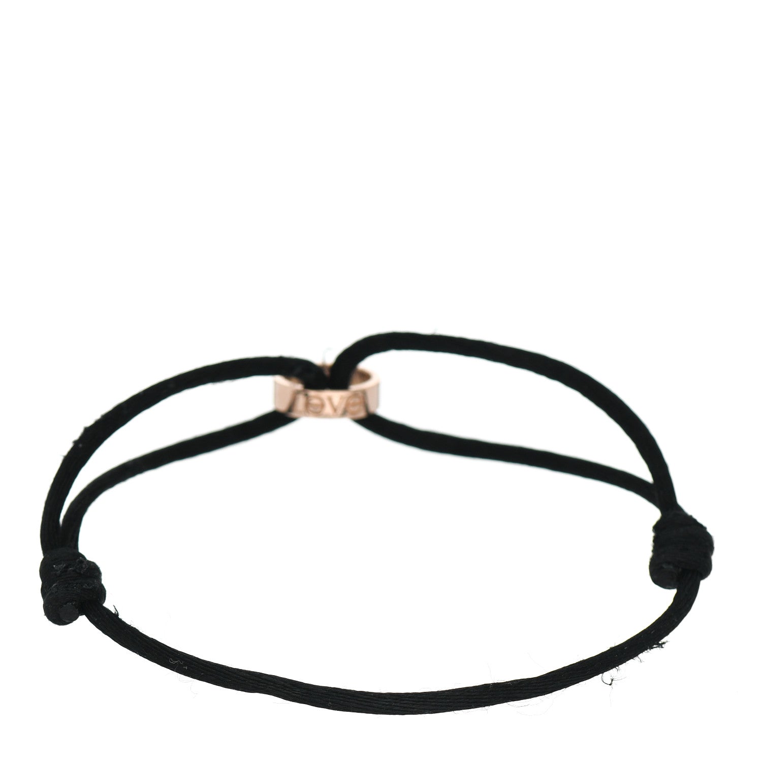 Cartier 18K Pink Gold Charity LOVE Adjustable Cord Bracelet Black 2 of 3