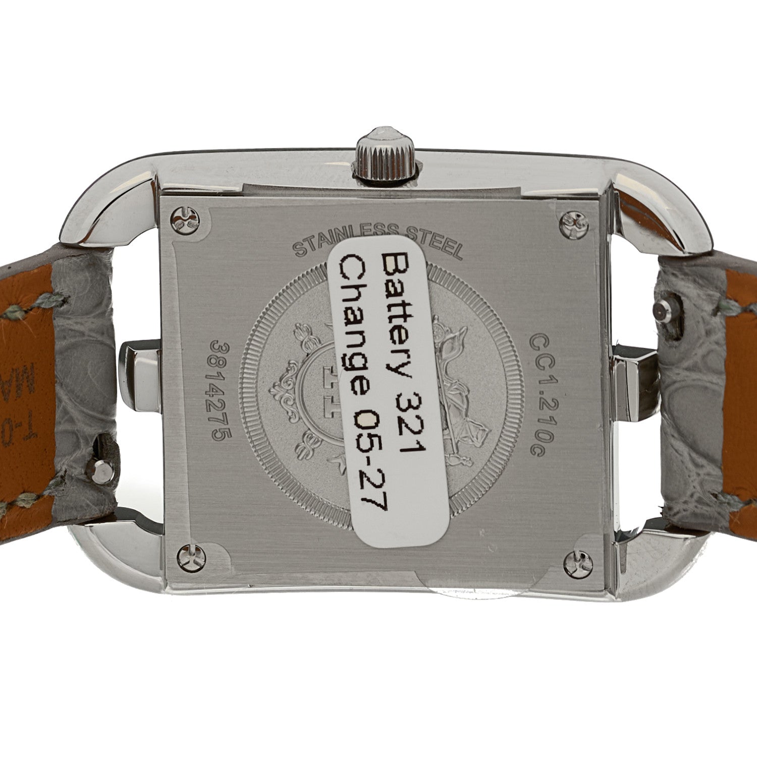 Hermes Stainless Steel Alligator Diamond Mother of Pearl 23mm Cape Cod Quartz Watch Gris Perle 4 of 5