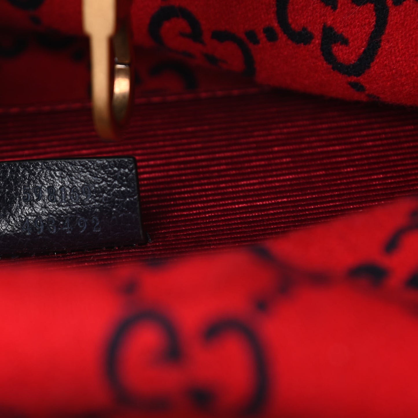 Covered Wool Textured Dollar Calfskin GG Monogram Large Tote Bag Blue Red