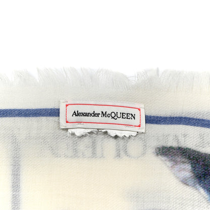 Alexander McQueen Silk Wool Bellflower Skull Shawl Multicolor 2 of 4