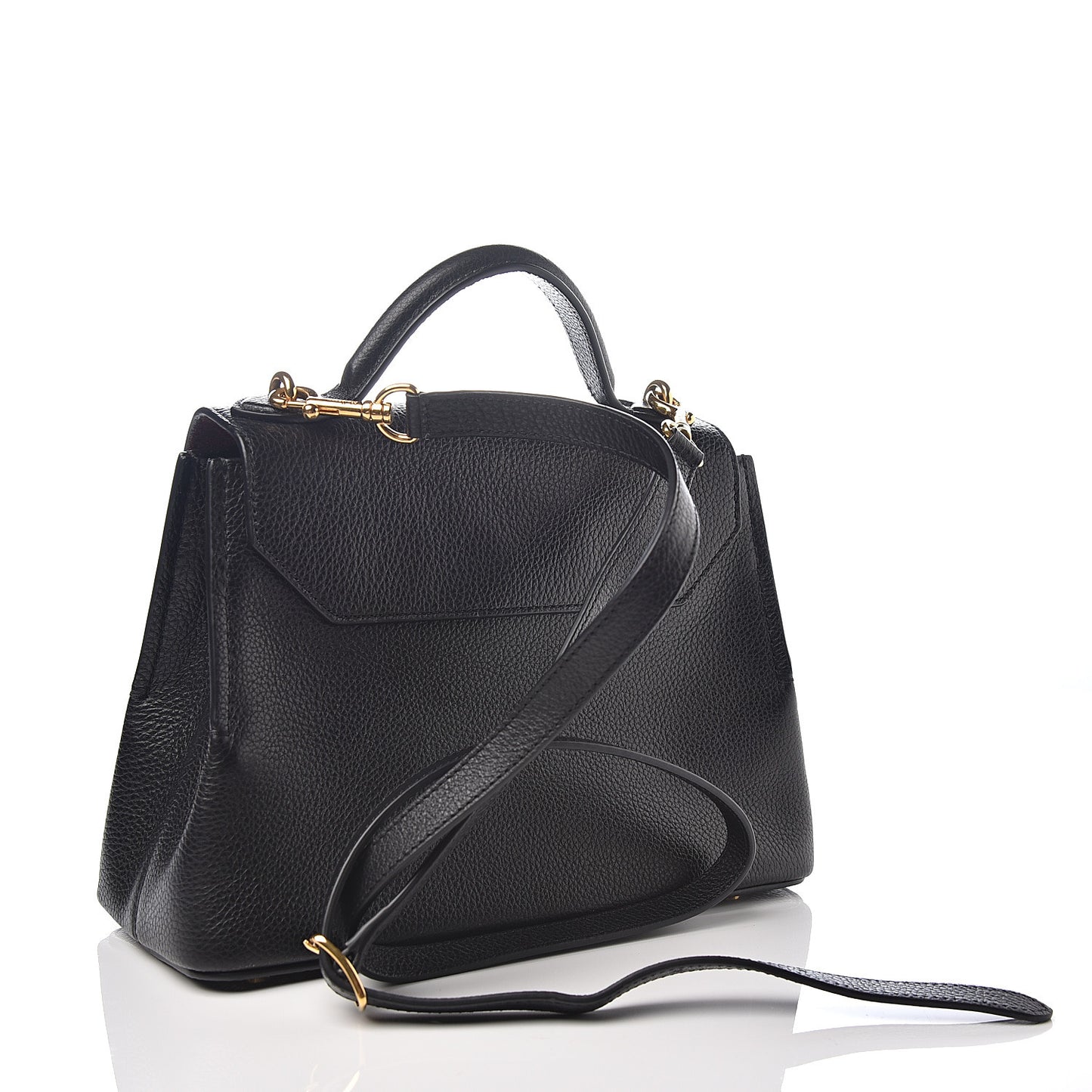 Small Classic Grain Calfskin Mini Seaton Black