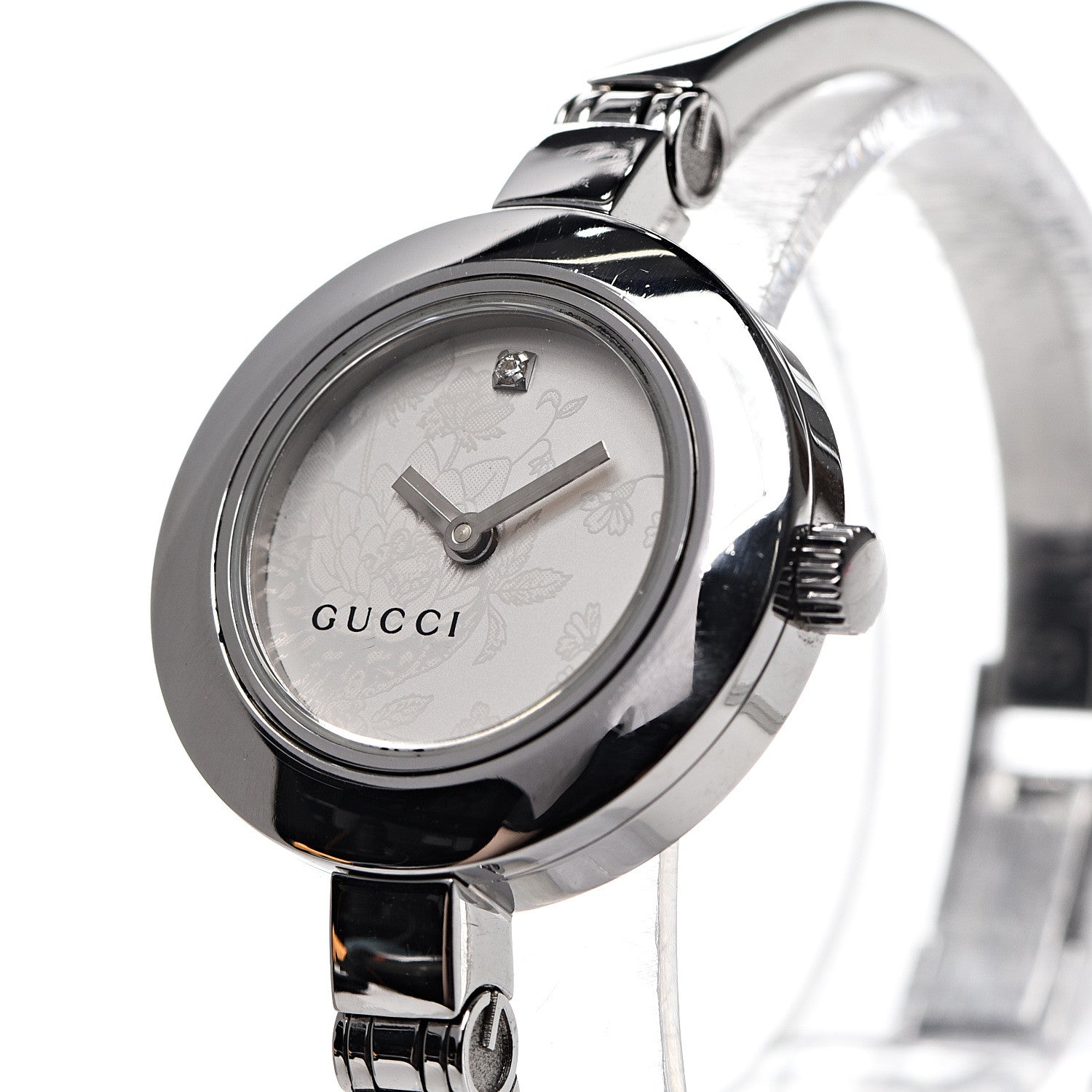 Gucci Stainless Steel Diamond 25mm 105 Series Floral Quartz Watch 7 of 8
