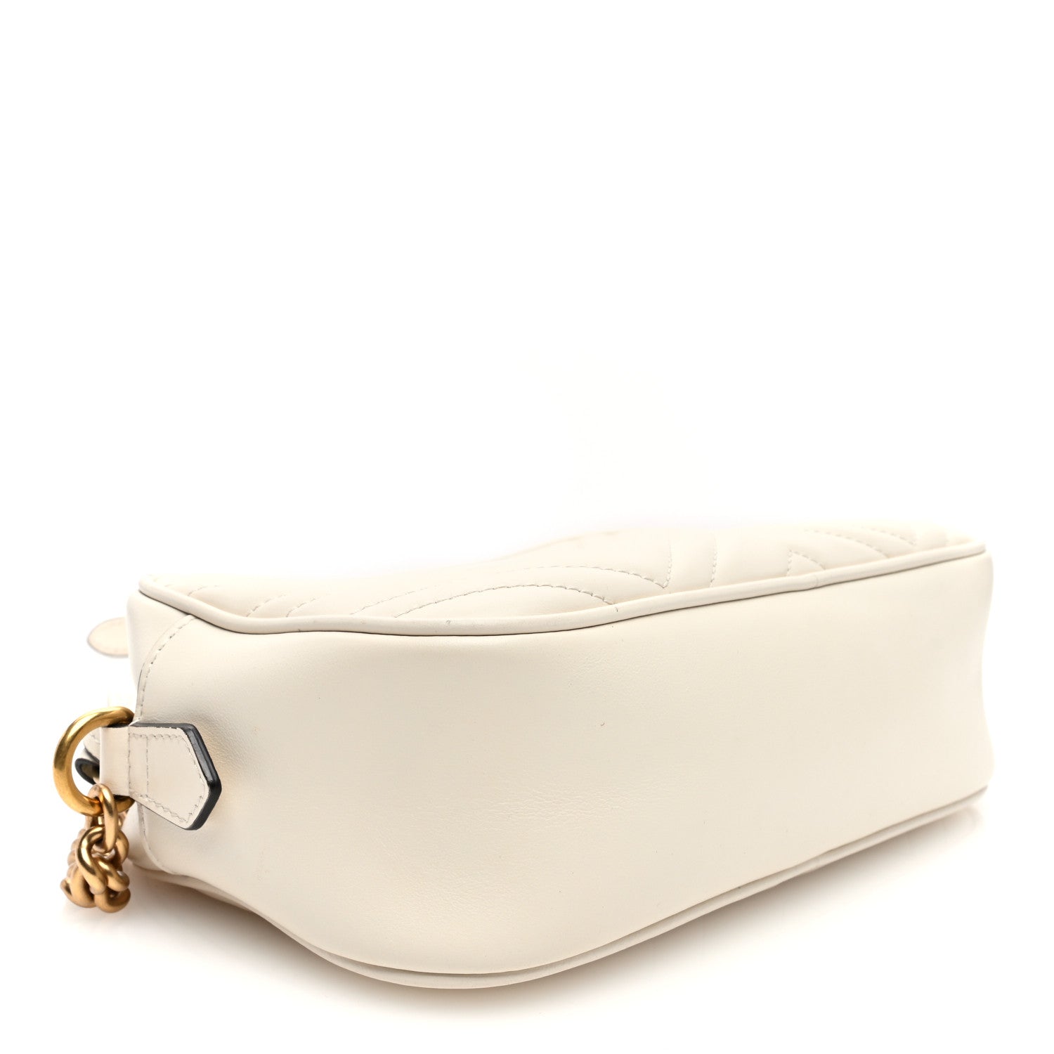 Gucci Calfskin Matelasse Small GG Marmont Chain Shoulder Bag White 4 of 10