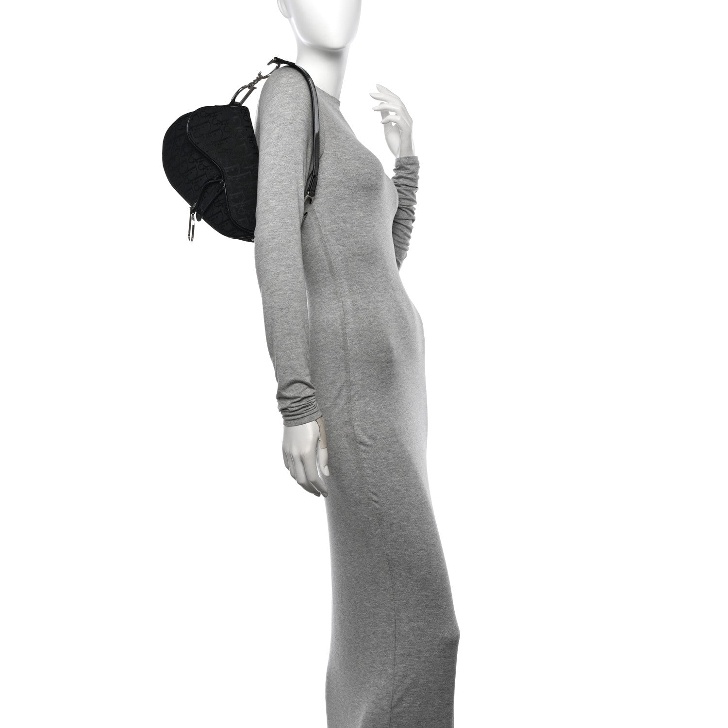 Christian Dior Monogram Patent Saddle Bag Black 2 of 11