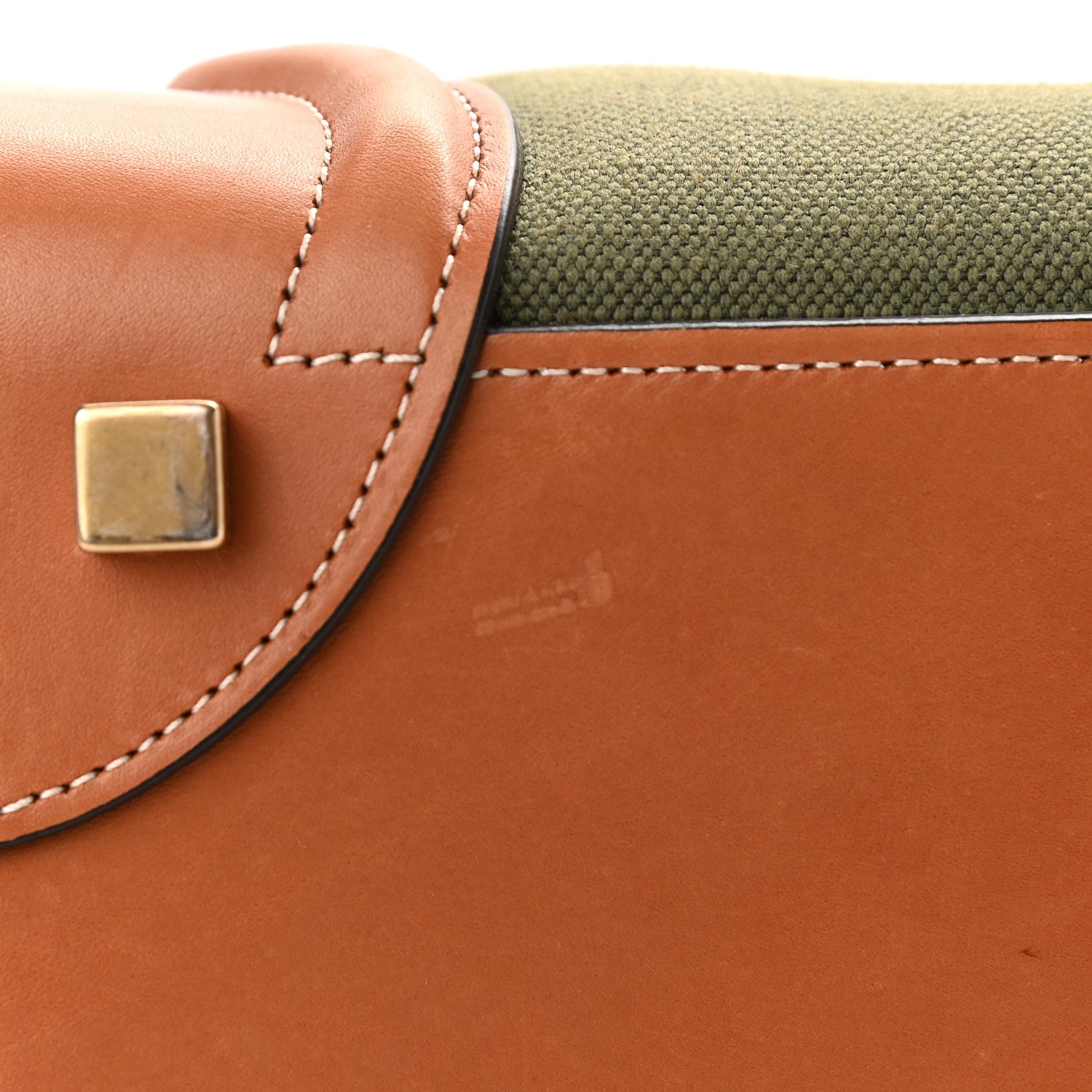 Celine Textile Smooth Calfskin Micro Luggage Multicolor Khaki Tan 8 of 10