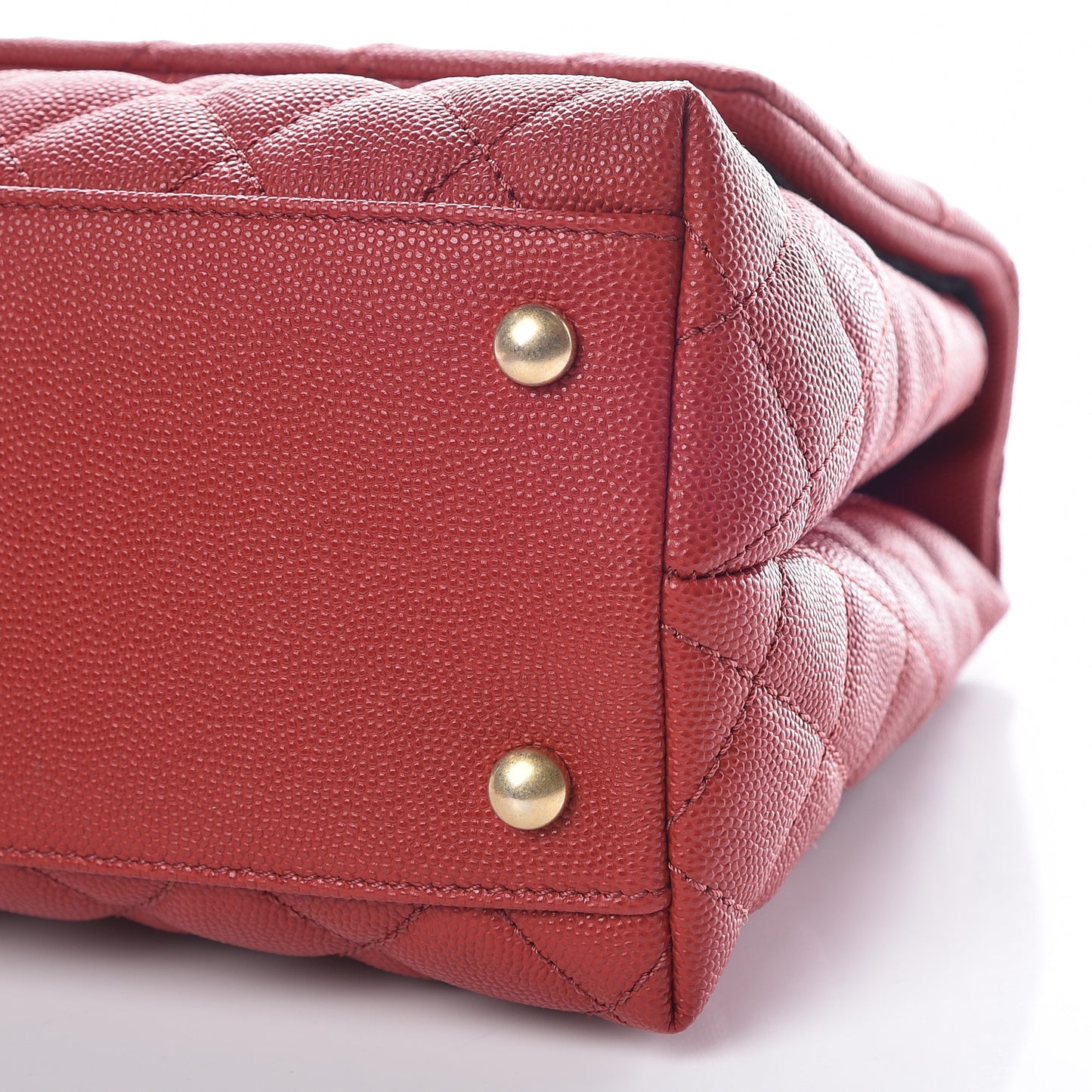 Caviar Lizard Quilted Small Coco Handle Flap Red