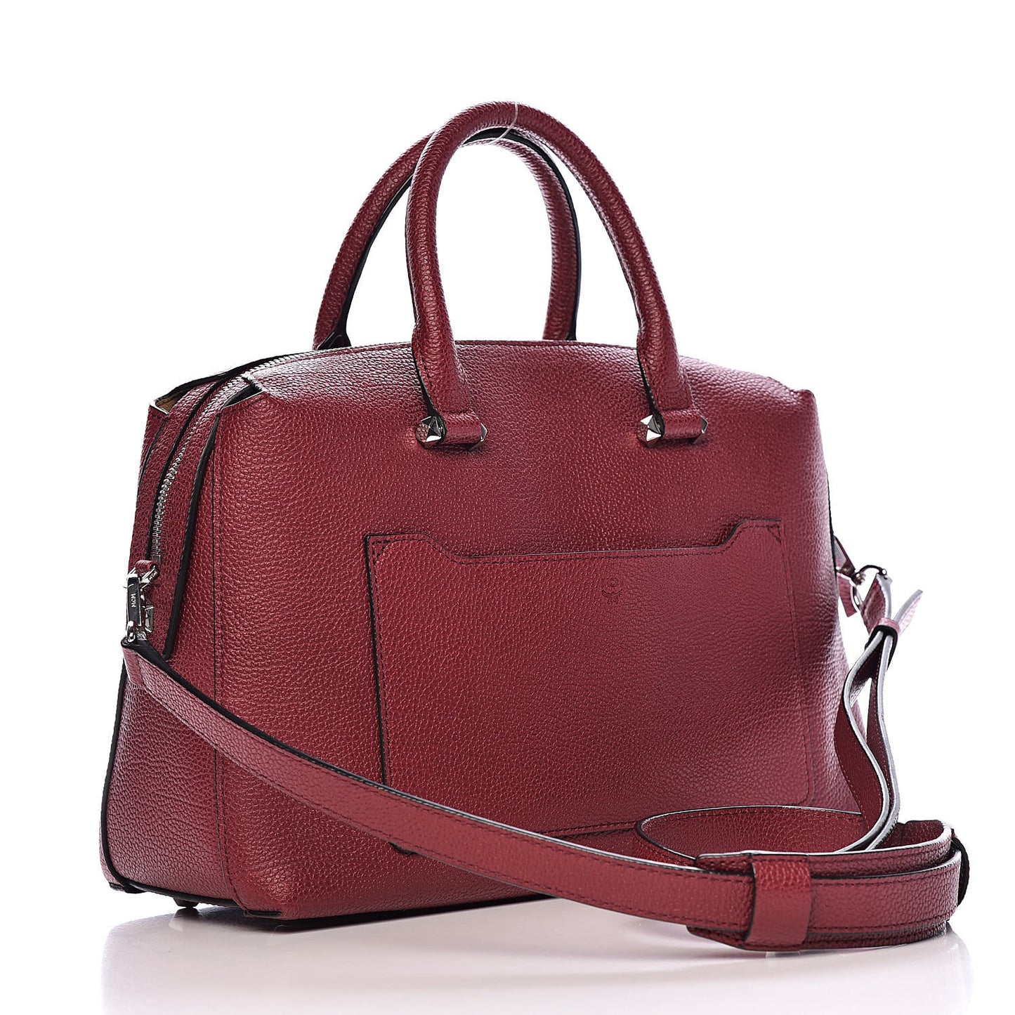 Grained Calfskin Medium Ella Boston Sash Burgundy