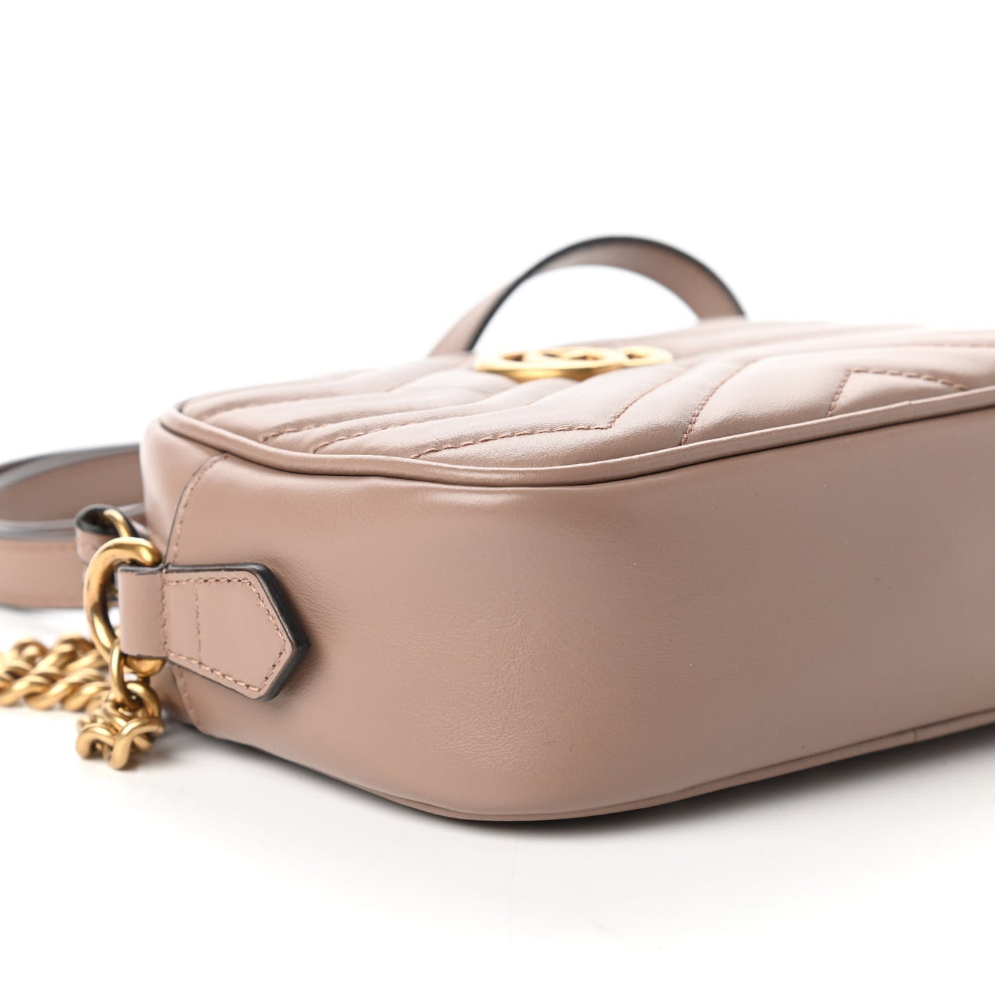 Calfskin Matelasse Mini GG Marmont Chain Shoulder Bag Porcelain Rose
