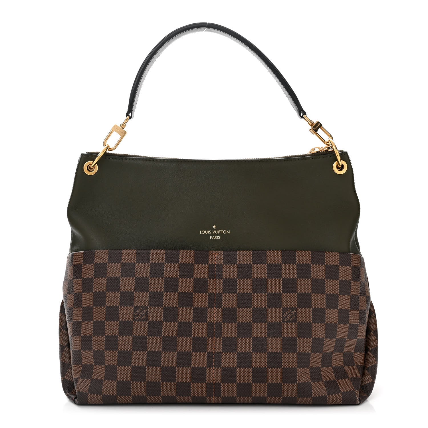Louis Vuitton Damier Ebene Calfskin Maida Khaki 1 of 9