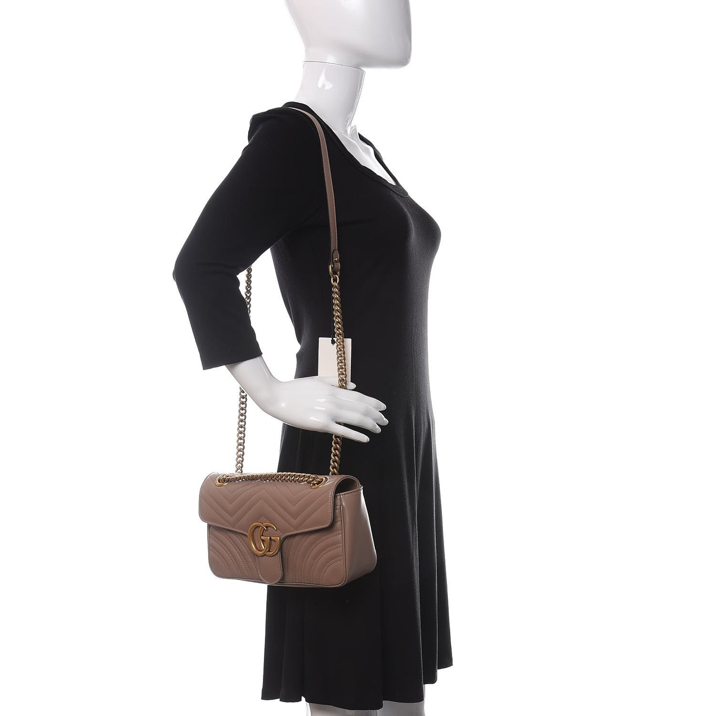 Calfskin Matelasse Small GG Marmont Shoulder Bag Porcelain Rose