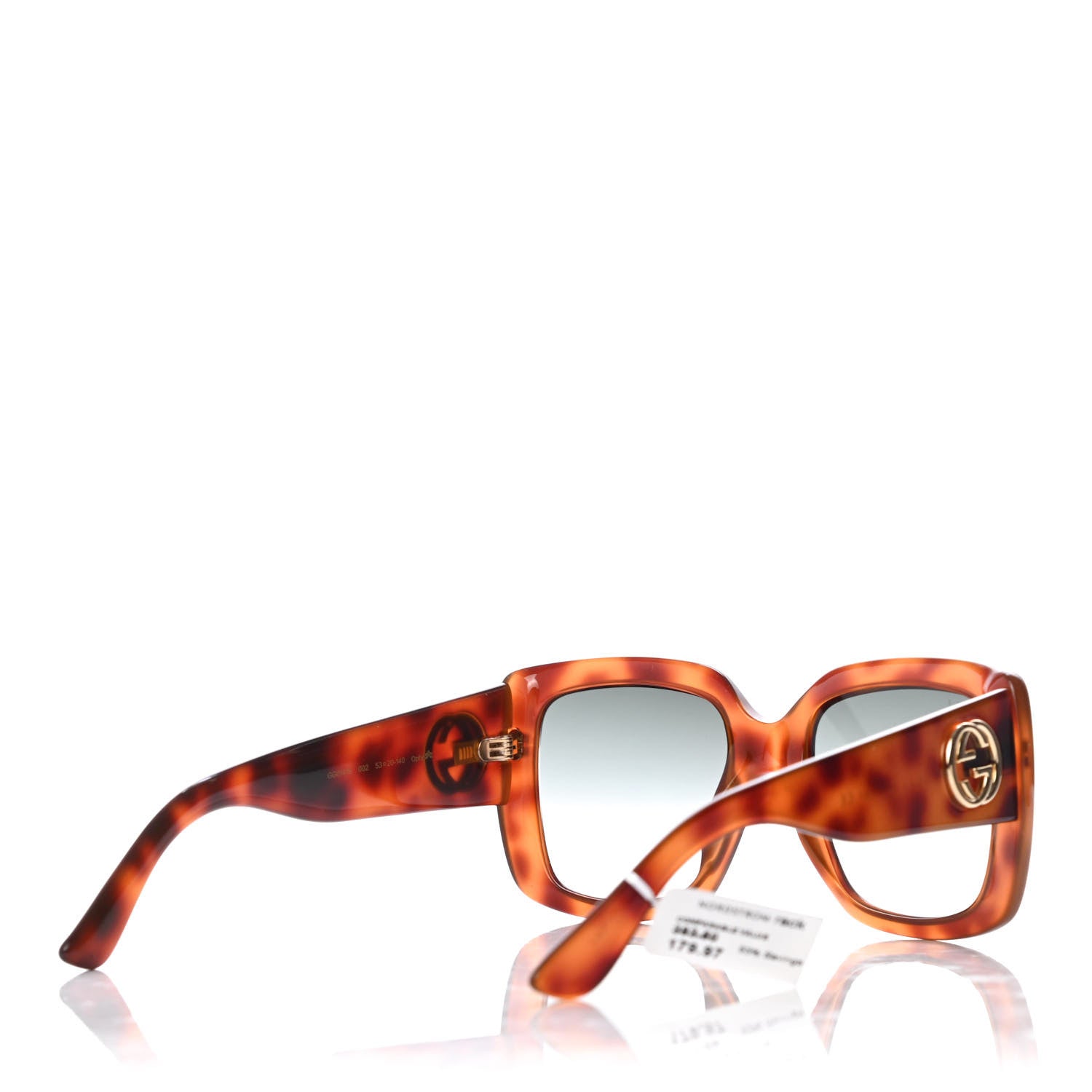 Gucci Acetate Square Frame Sunglasses GG0141S Tortoise 4 of 8