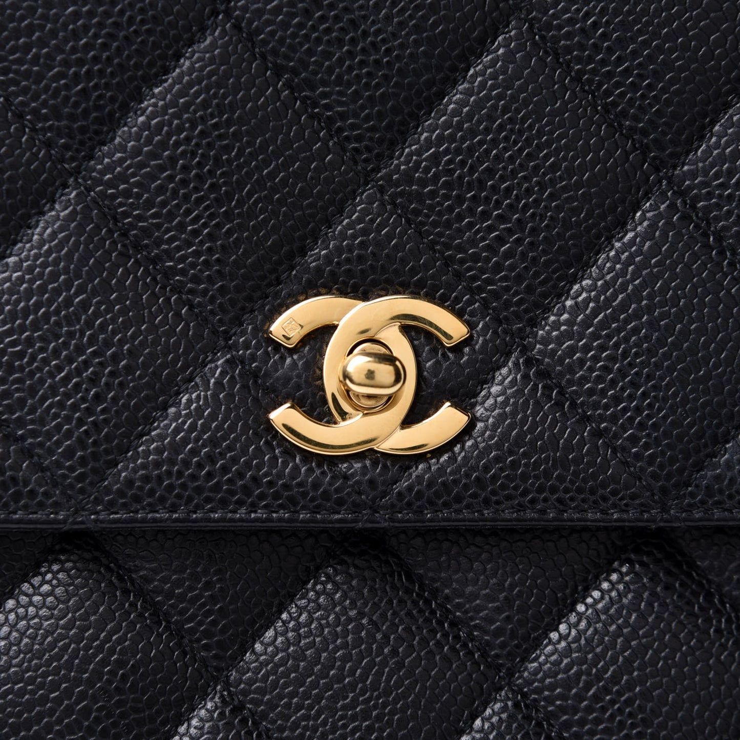 Caviar Quilted Jumbo Kelly Flap Black