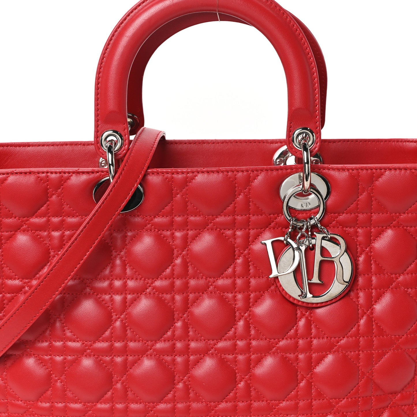 Lambskin Cannage Large Lady Dior Red Red