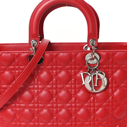 Christian Dior Lambskin Cannage Large Lady Dior Red Red 8 of 10