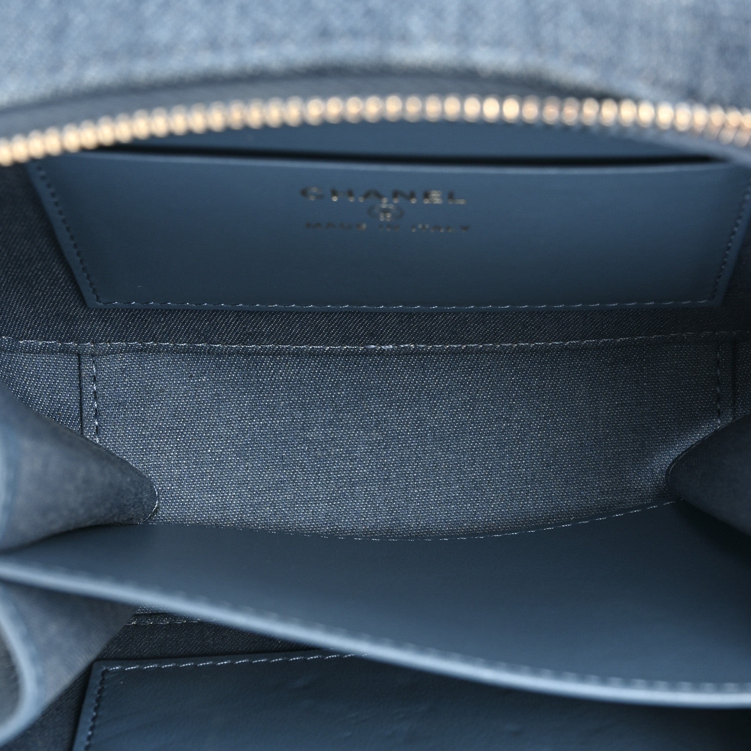 Chanel Denim Quilted CC Pearl Crush Camera Case Blue 6 of 13