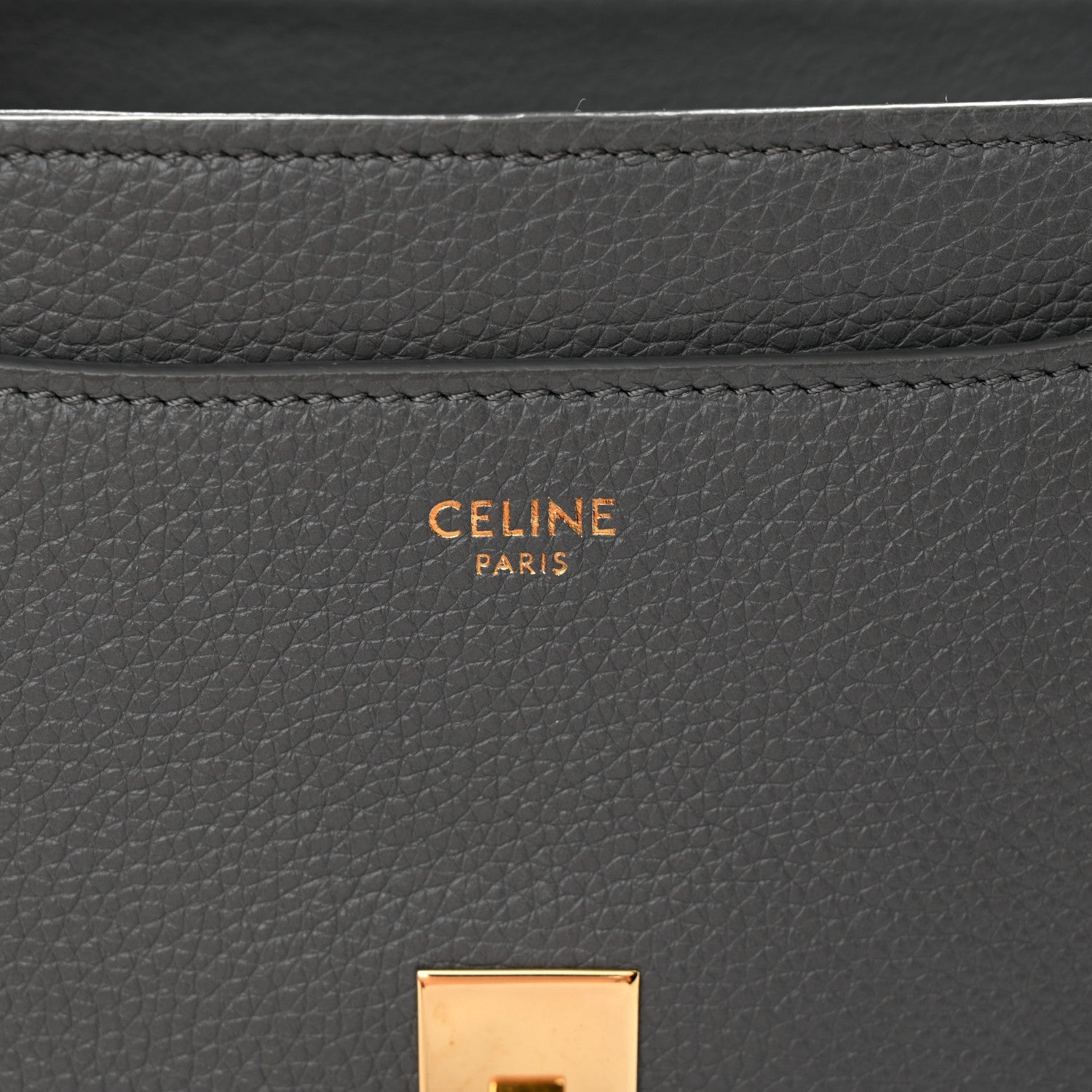 Celine Grained Calfskin Small 16 Top Handle Bag Medium Grey 6 of 15