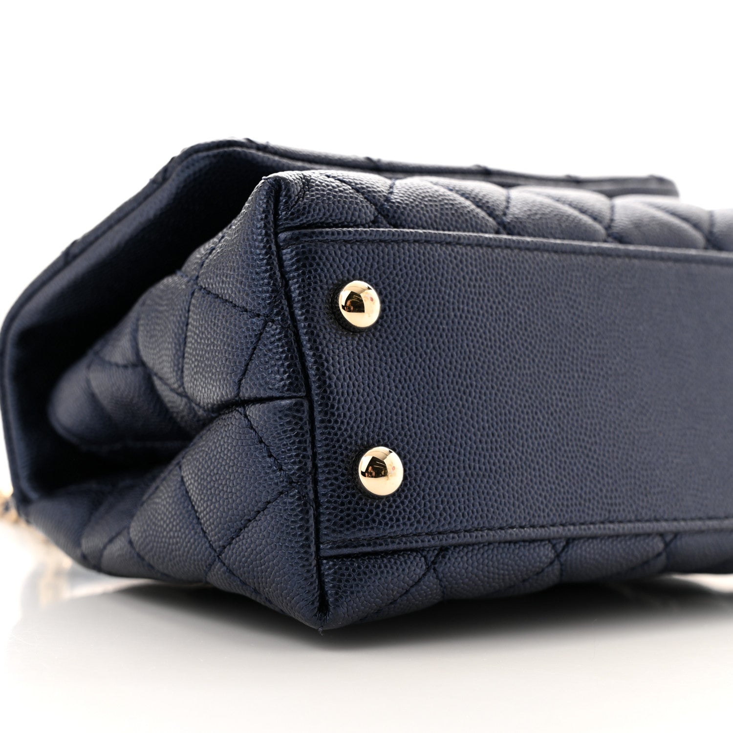 Chanel Iridescent Caviar Quilted Extra Mini Coco Handle Flap Dark Blue 9 of 11