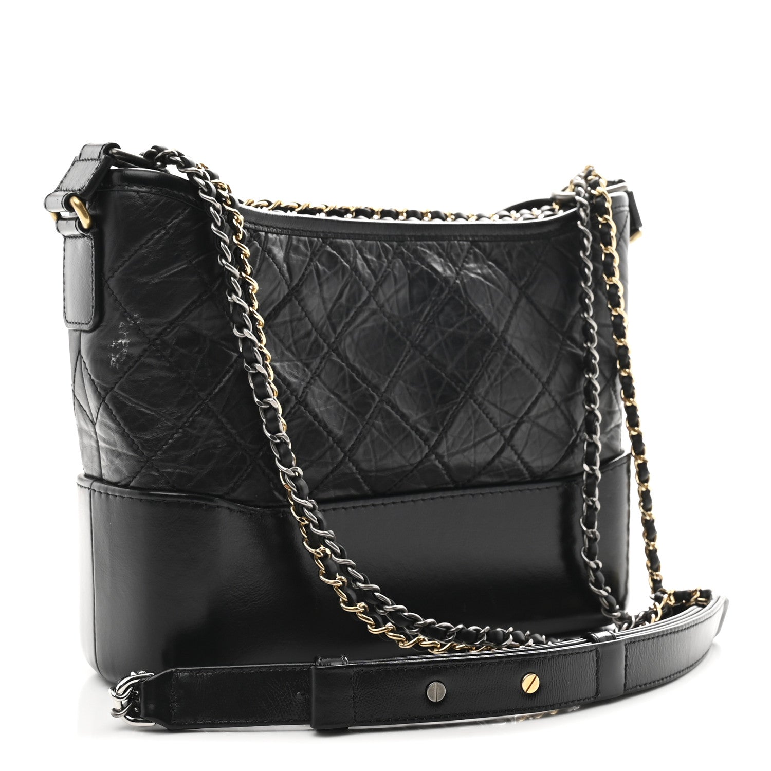 Chanel Aged Calfskin Quilted New Medium Gabrielle Hobo Black 3 of 11