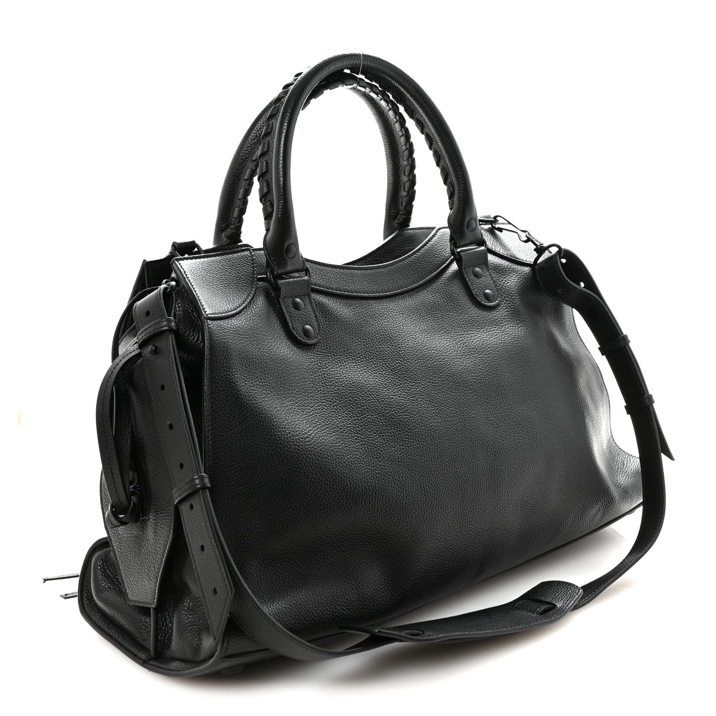 Grained Calfskin Neo Classic Black Hardware Medium City Black
