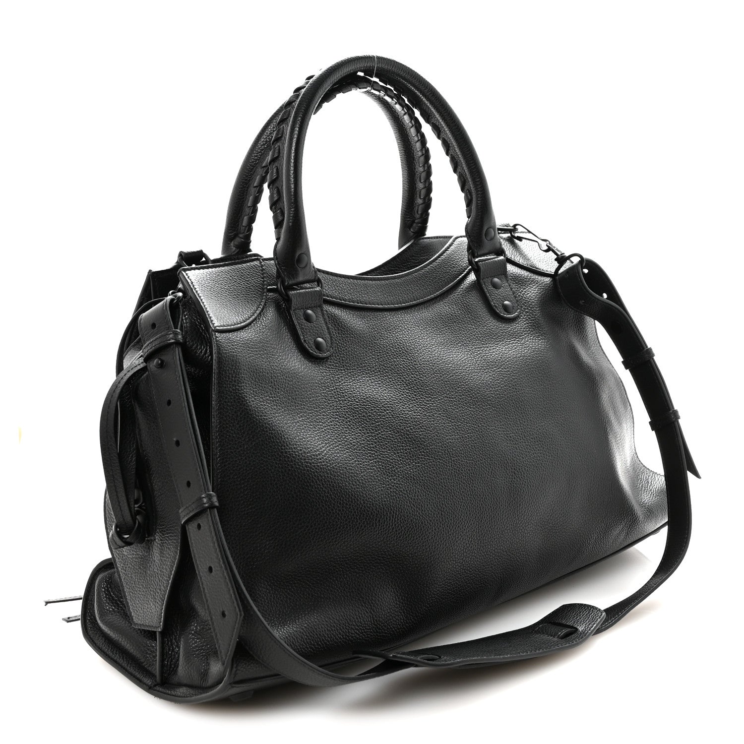 Balenciaga Grained Calfskin Neo Classic Black Hardware Medium City Black 2 of 11
