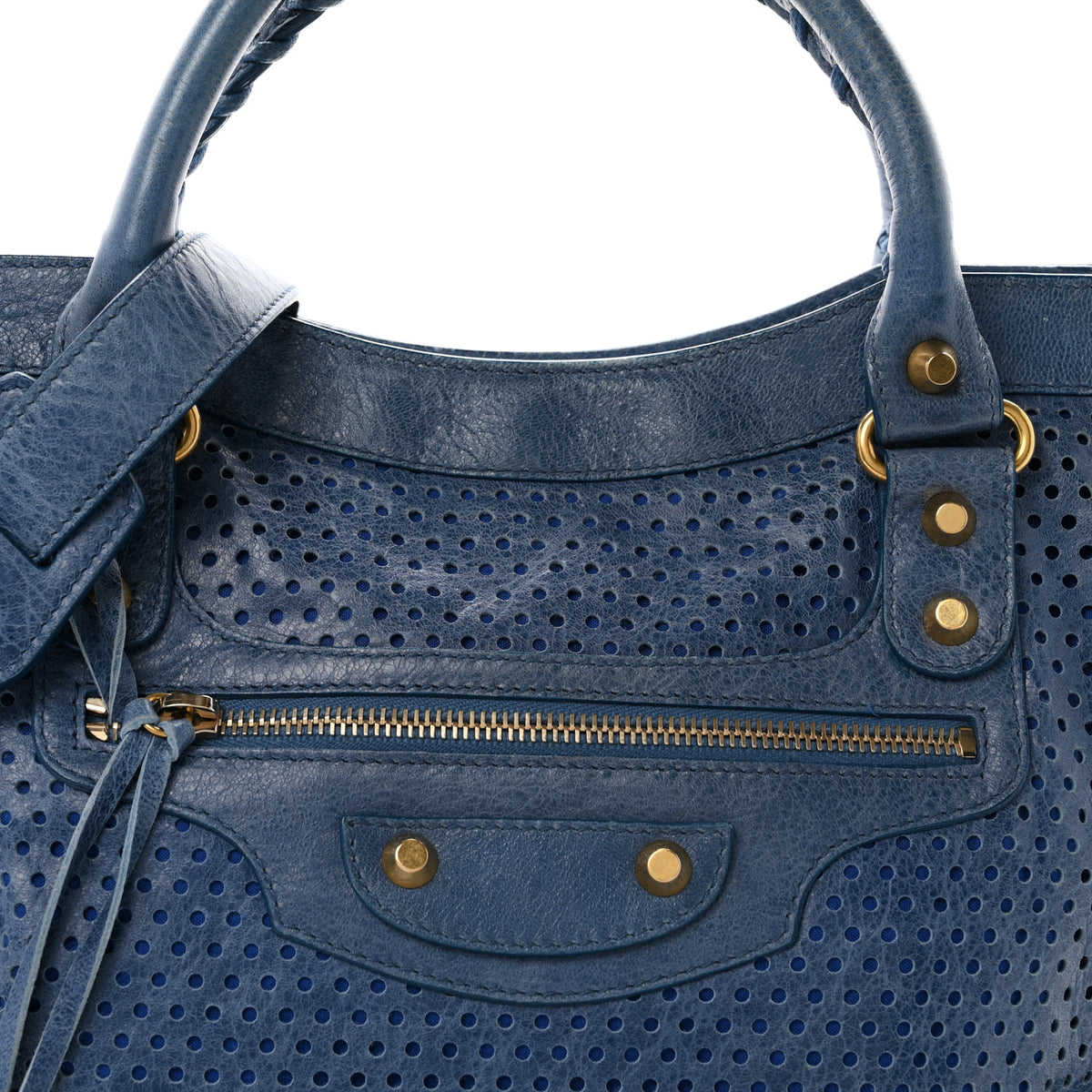 Balenciaga Agneau Classic Gold Hardware Perforated Dot City Atlantique 9 of 11