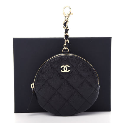 Chanel Caviar Quilted Round Clip On Coin Purse Black 8 of 8