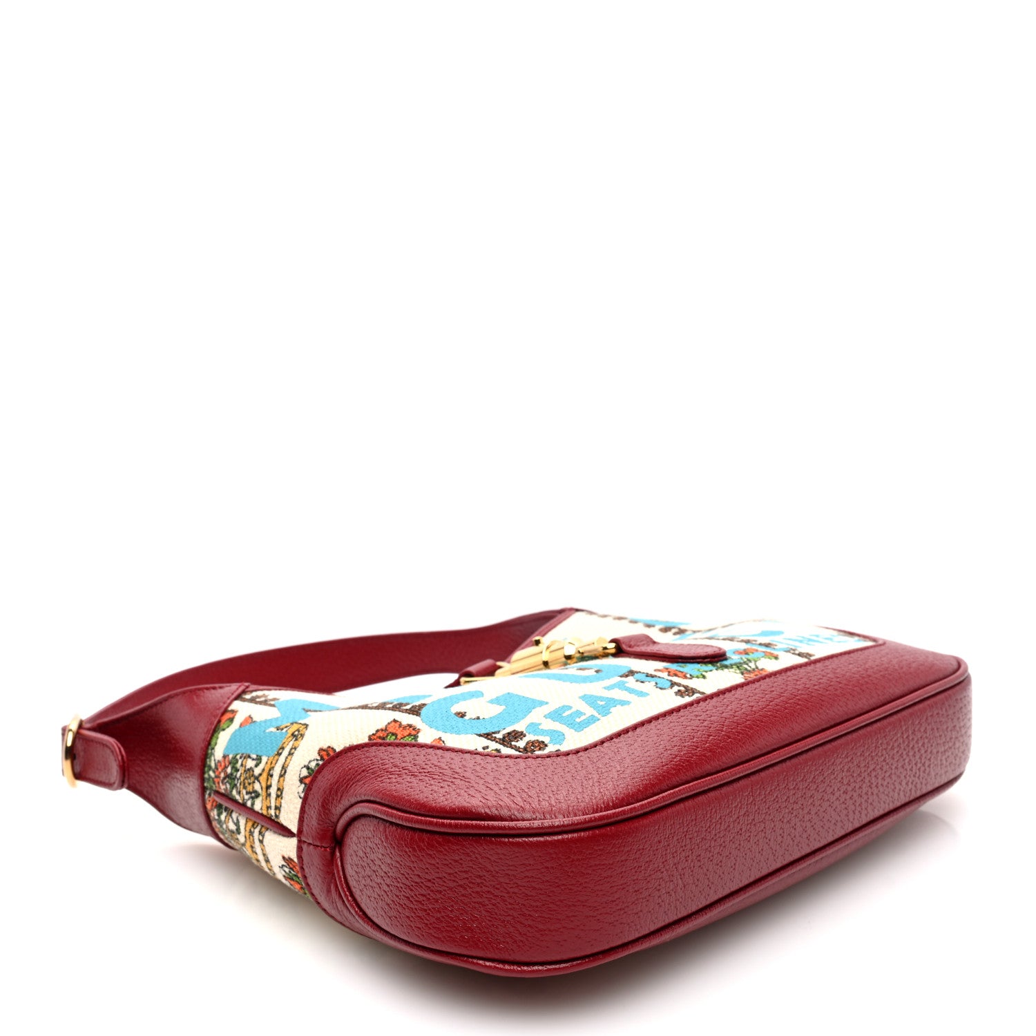 Gucci Canvas Calfskin 100 Centennial Music Small Jackie 1961 Hobo Ivory Red 4 of 9