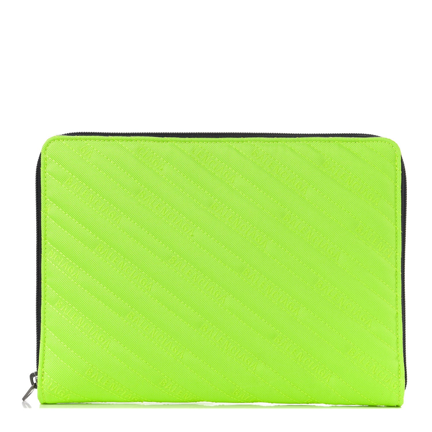 Balenciaga Nylon Logo Matelasse Explorer Zip Around Tablet Pouch Light Fluo Green 1 of 12