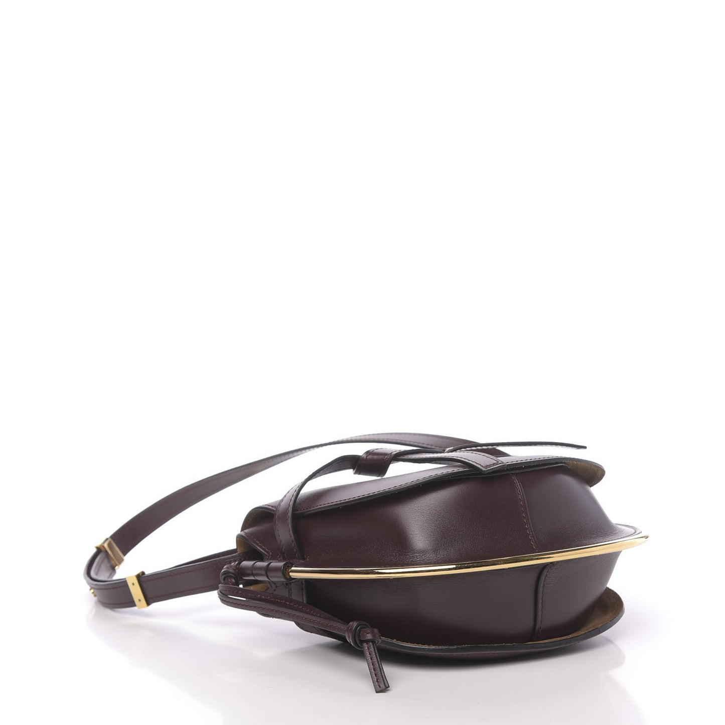 Calfskin Small Metal Gate Crossbody Bag Oxblood