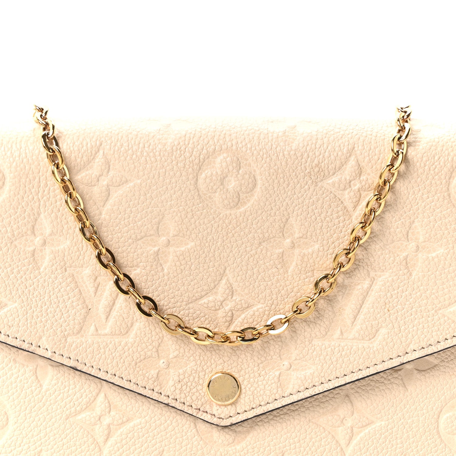 Louis Vuitton Empreinte Pochette Felicie Chain Wallet Cream 9 of 12