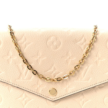 Louis Vuitton Empreinte Pochette Felicie Chain Wallet Cream 9 of 12