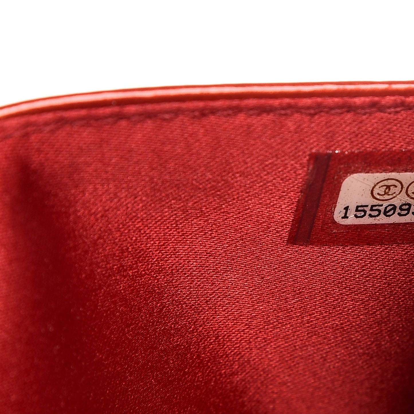 Patent Camellia Embossed Wallet On Chain WOC Dark Red