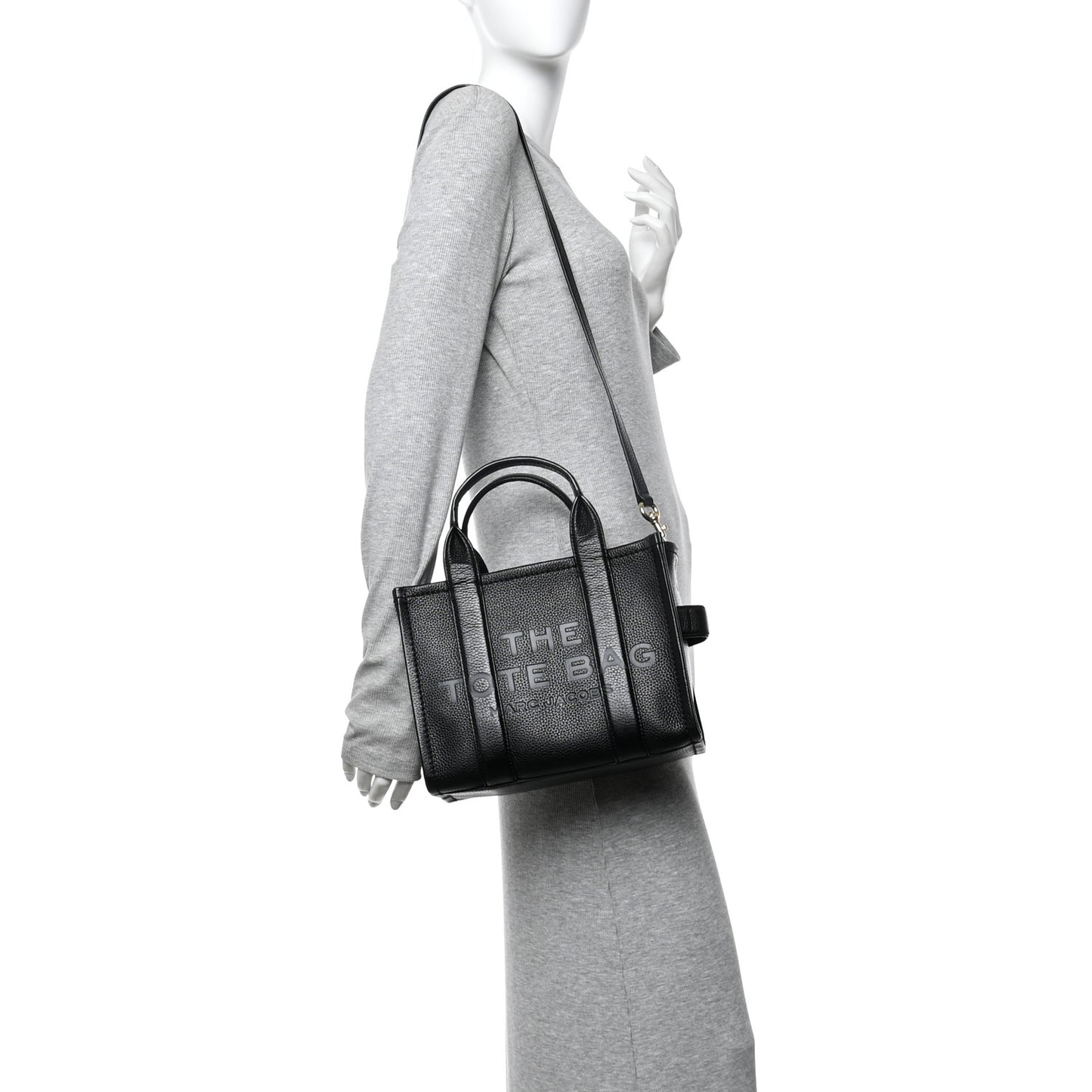 Grained Calfskin Small The Tote Bag Black