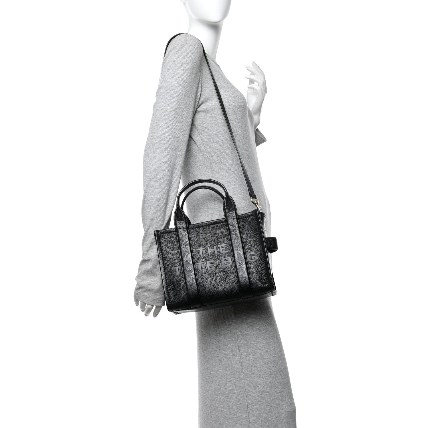 Marc Jacobs Grained Calfskin Small The Tote Bag Black 2 of 14