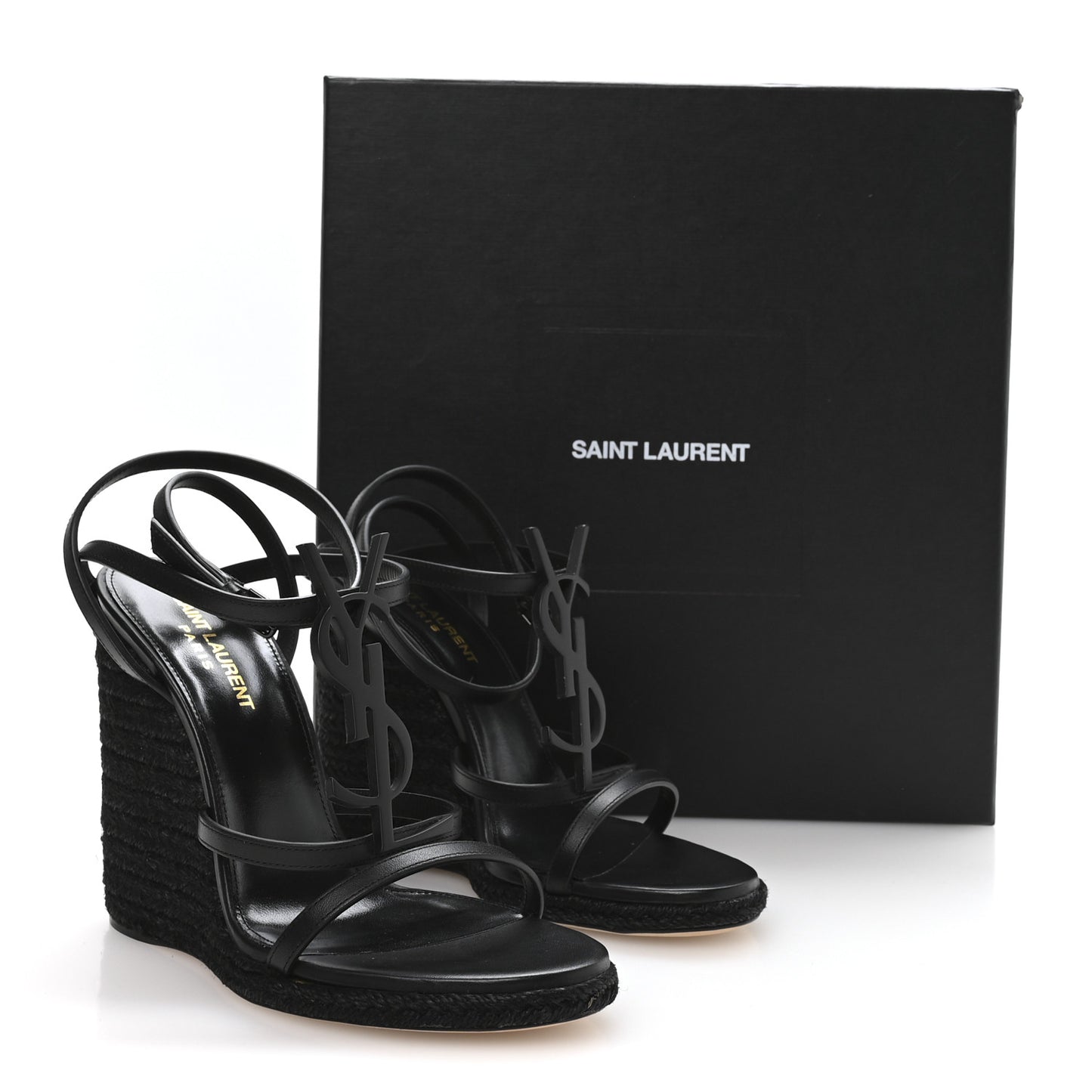 Calfskin Cassandra Espadrille 105mm Wedges 37 Black