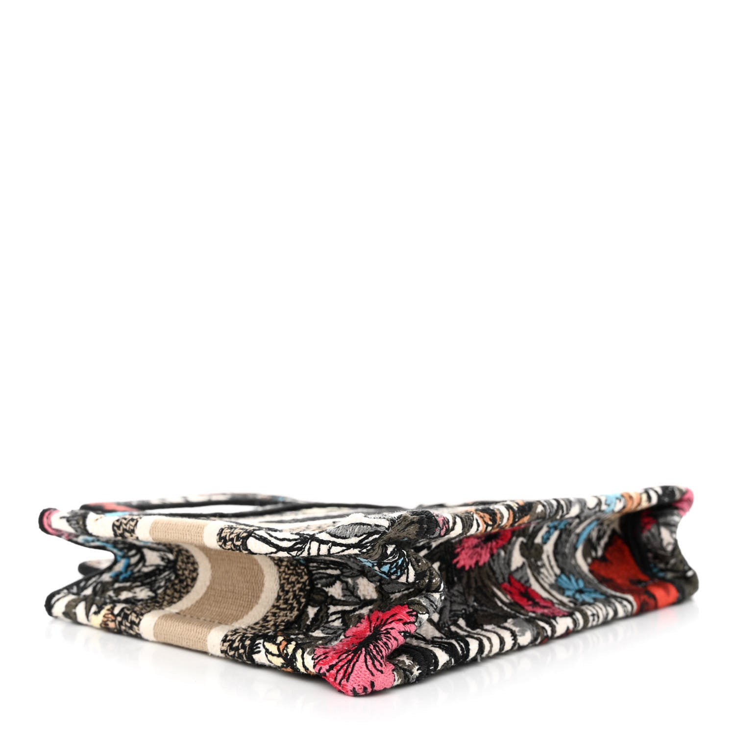 Christian Dior Canvas Embroidered Mille Fleurs Mini Book Tote Multicolor 4 of 11