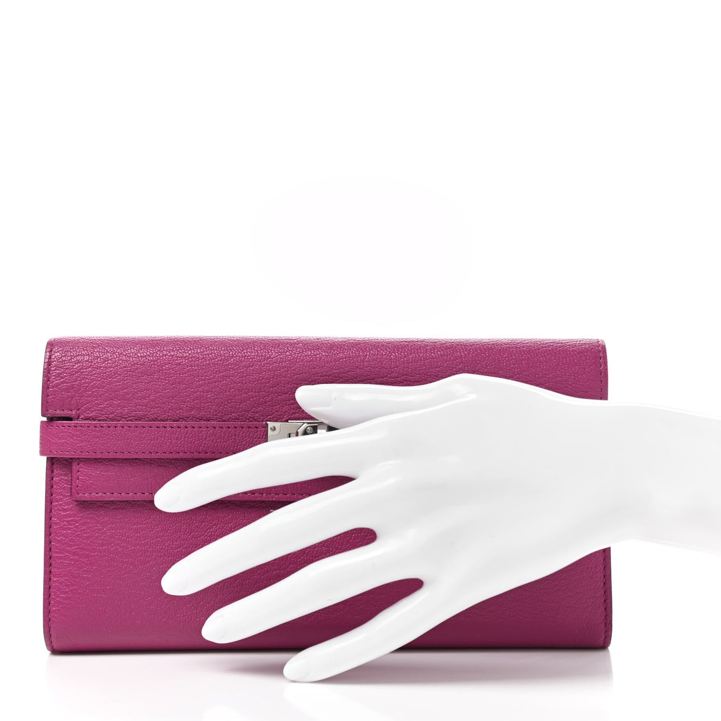 Chevre Mysore Kelly Longue Wallet Rose Pourpre