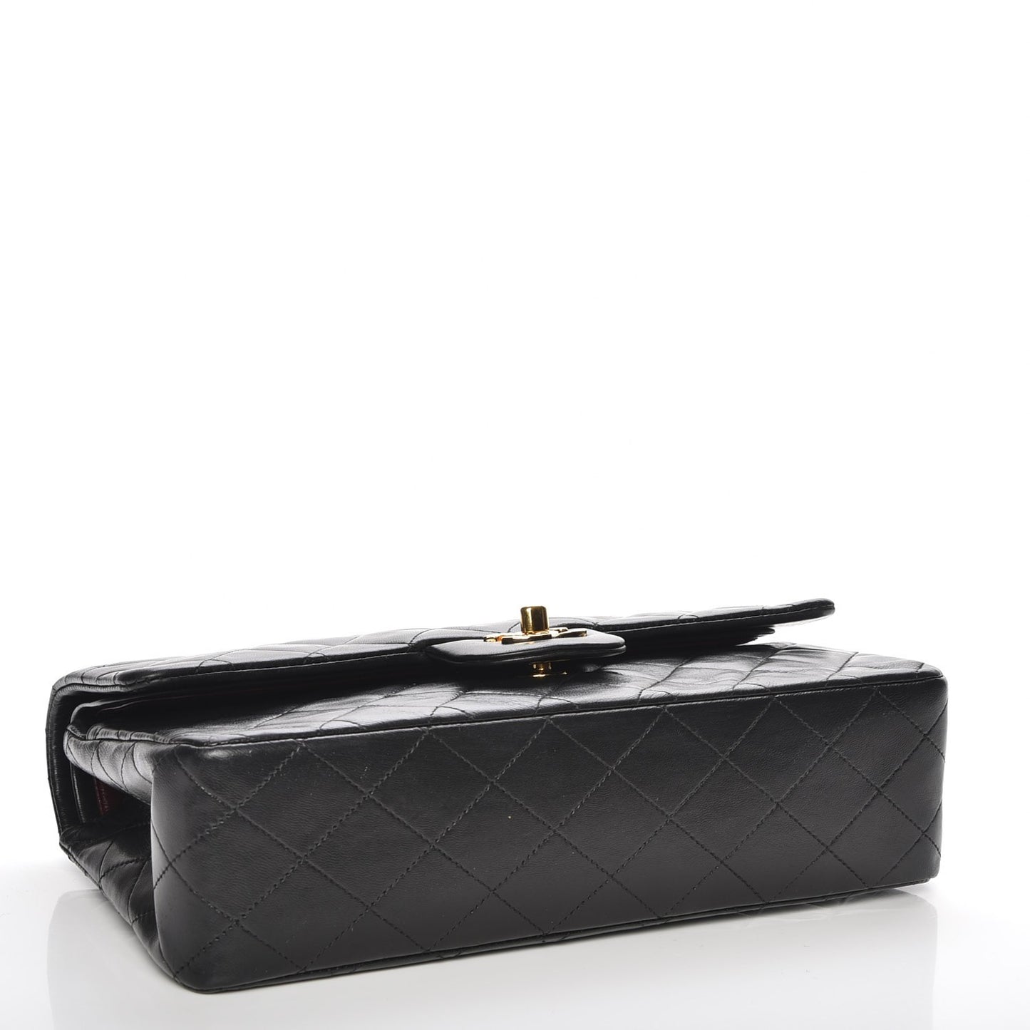 Lambskin Quilted Medium Double Flap Black