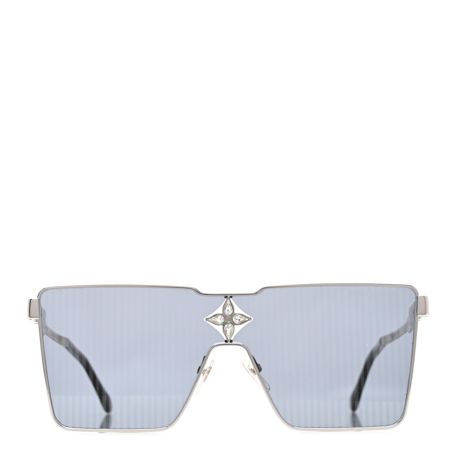 Louis Vuitton Metal Swarovski Crystal Cyclone Sunglasses Z1815U Silver 2 of 7