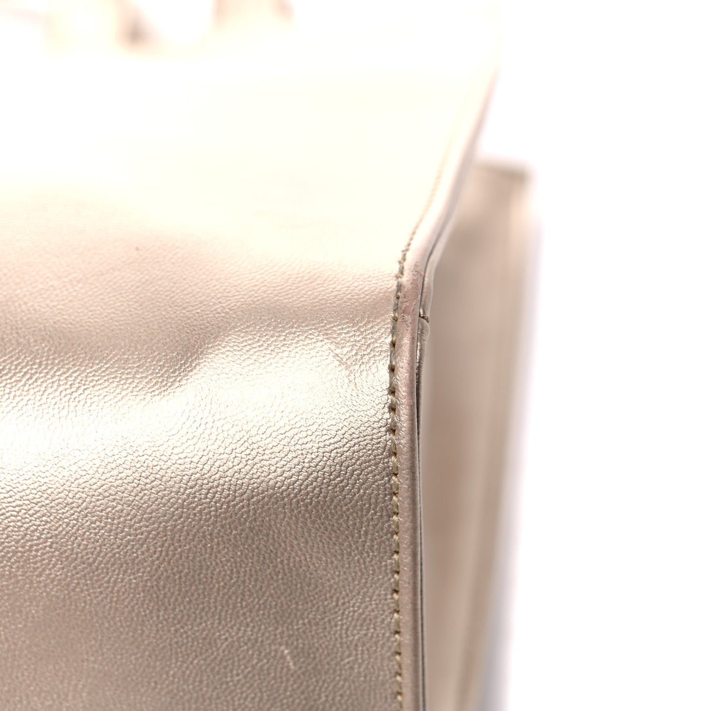 Metallic Vegan Leather Medium Shopping Bag Gold