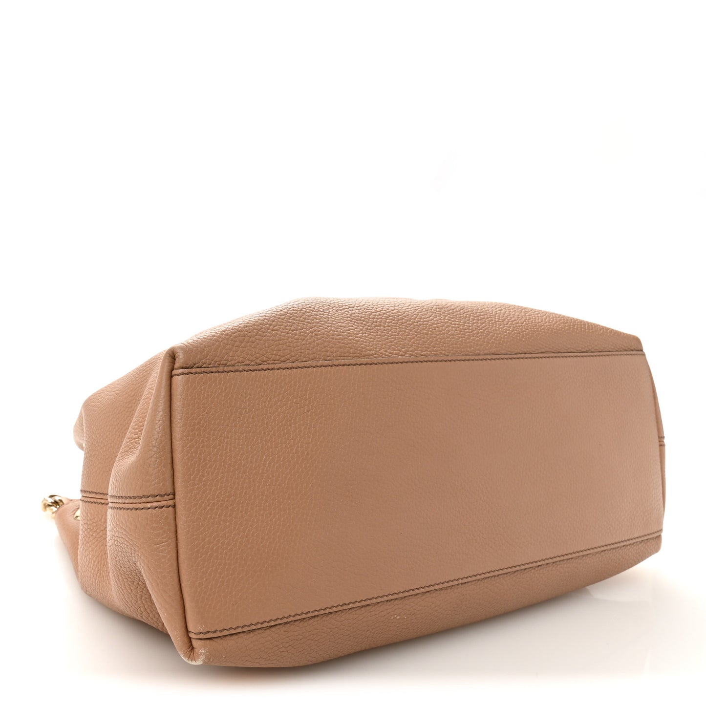 Pebbled Calfskin Medium Soho Chain Shoulder Bag Camelia