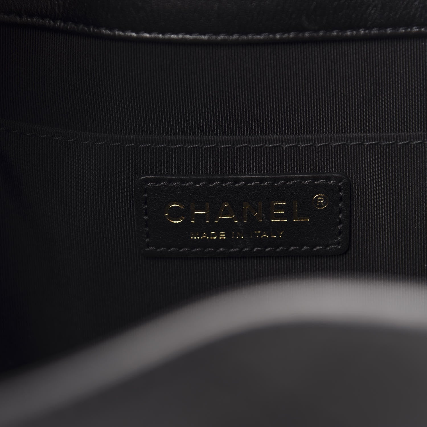 Chanel Calfskin Stitched Drawstring Bag Black 8 of 13