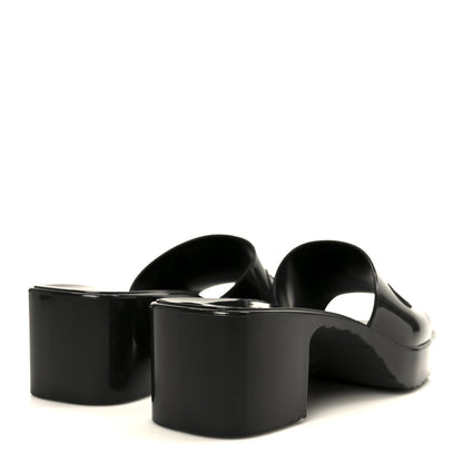 Gucci Rubber Gucci Logo Womens Platform 20/60mm Slide Sandals 38 Black 5 of 10