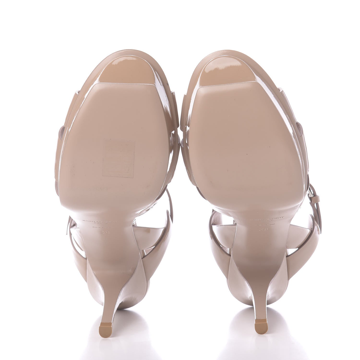 Saint Laurent Patent Tribute 75 Platform Sandals 38 Nude 7 of 10