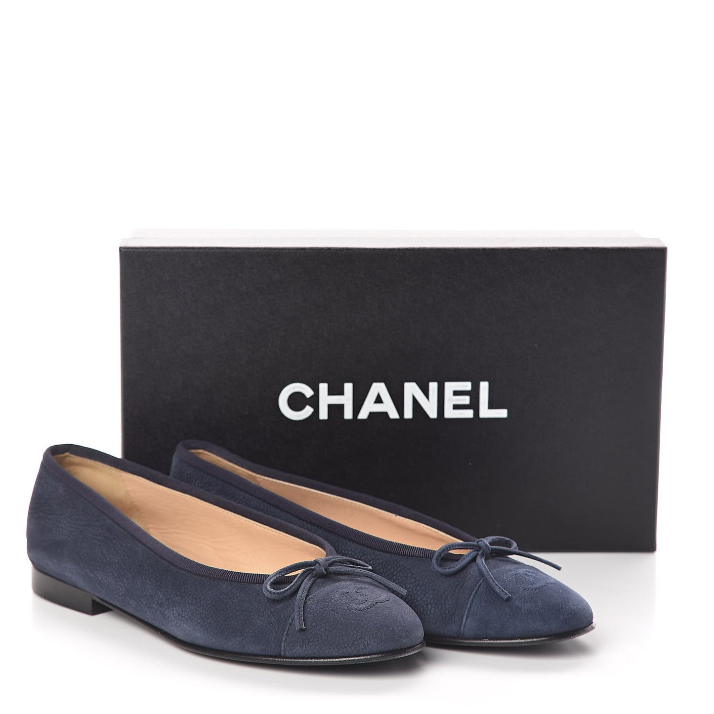 Nubuck Cap Toe CC Ballerina Flats 37 Marine
