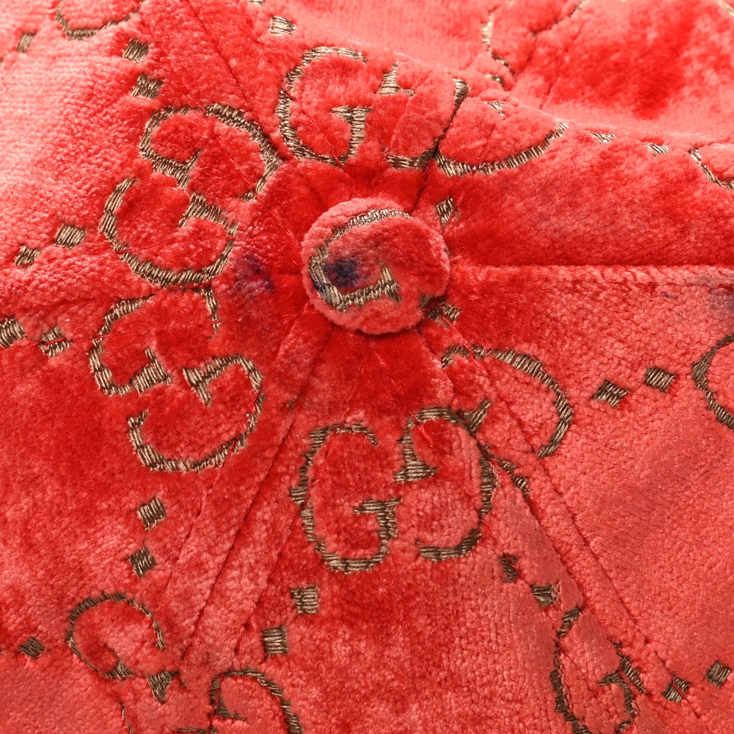 Velvet GG Monogram Baseball Hat S Pink