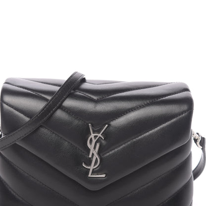 Saint Laurent Calfskin Y Quilted Monogram Toy Loulou Crossbody Bag Black 9 of 10