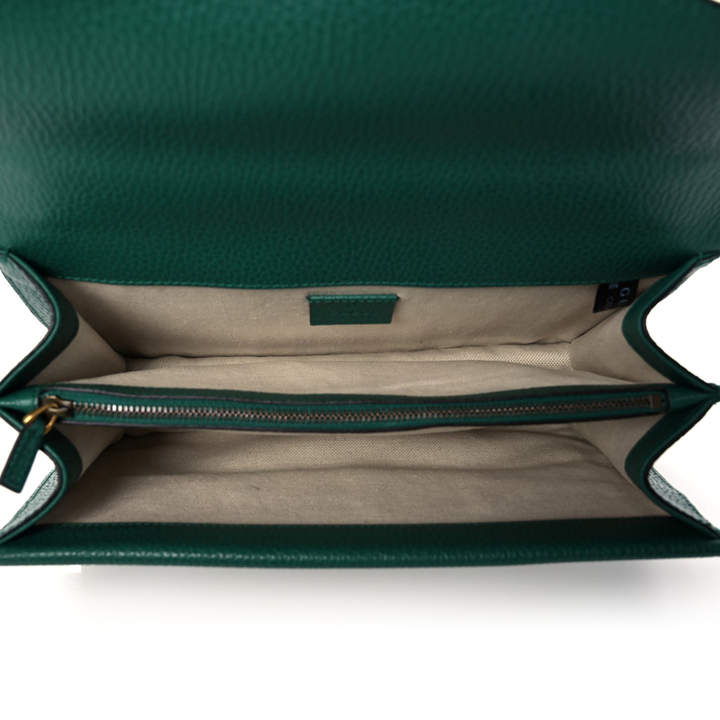 Pebbled Calfskin Small Dionysus Shoulder Bag Emerald