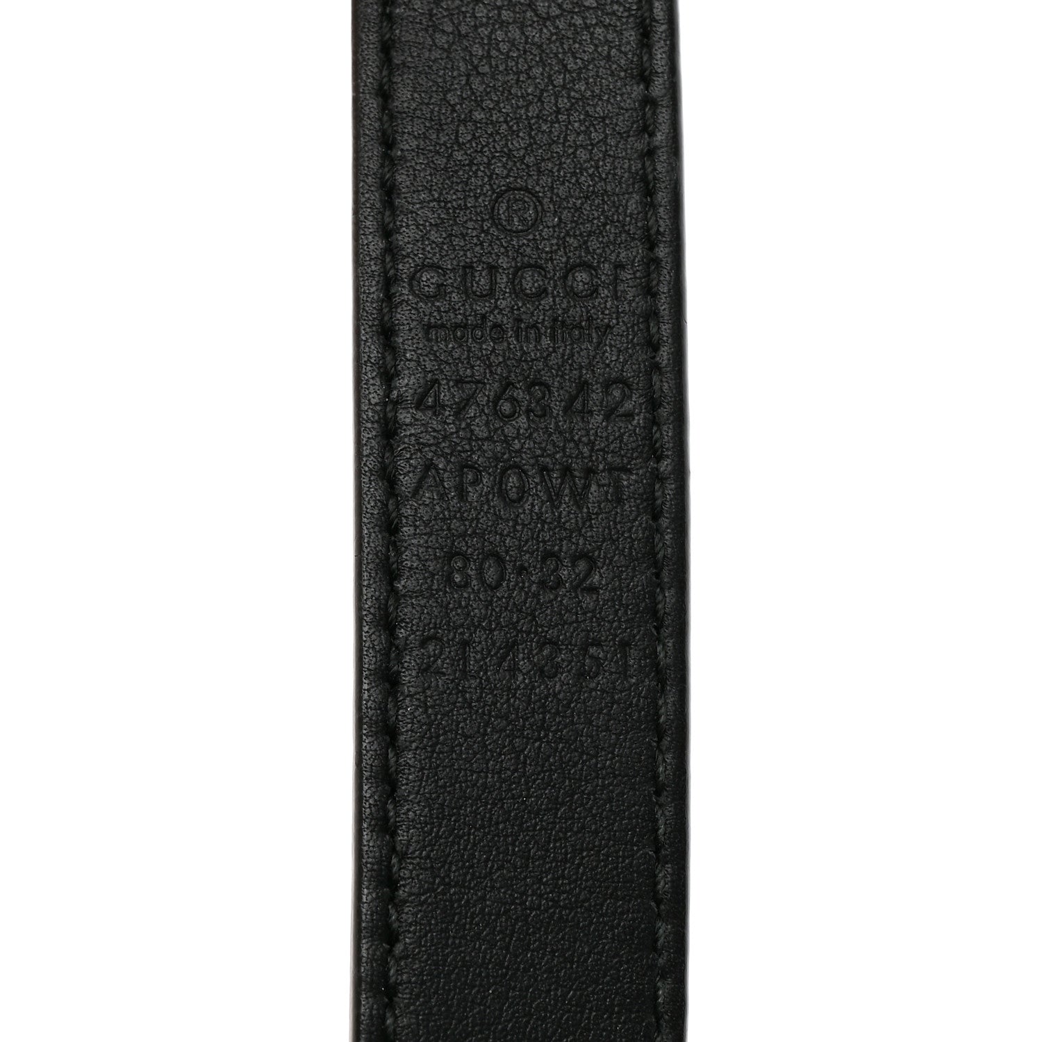 Gucci Moon Calfskin Pearl Double G 20mm Belt 80 32 Black Cream 3 of 5